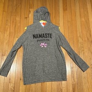 Nouvida “Namaste Positive” Grey Hoodie Size Large